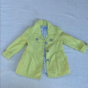 2T Girls Osh Kosh trench coat style jacket yellow